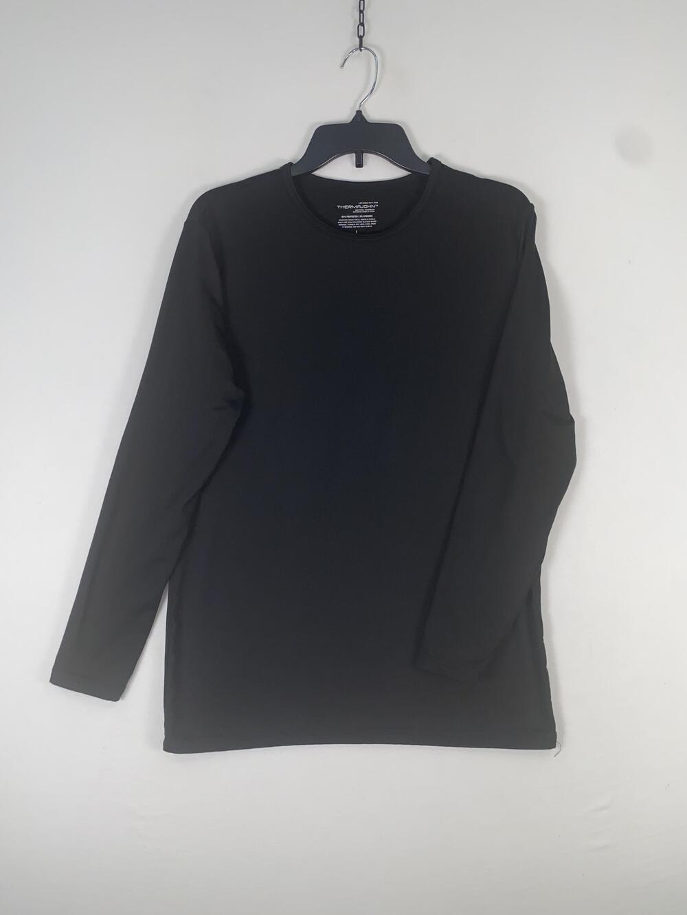 Thermajohn Thermal Shirt Mens Large Black Long Sleeve Tagless Stretch Base Layer